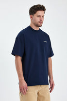 Gennaro-Heavyweight Oversize T-shirt - Koyu Lacivert-T-Shirts-3-Milagron.com