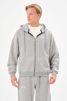 Gennaro-Oversize Zip Hoodie - Gri-Sweatshirts & Hoodies-3-Milagron.com