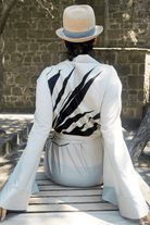 Geomi-Floral Kimono - Ekru-Kimono-4-Milagron.com