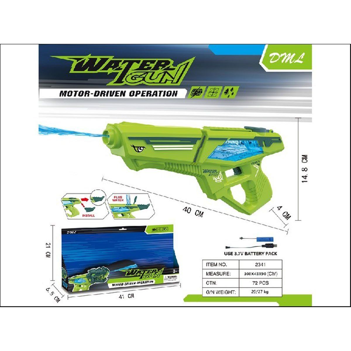 Gepettoys-2303 Elektrikli Su Tabancası Gepettoys-Oyuncak-1-Milagron.com