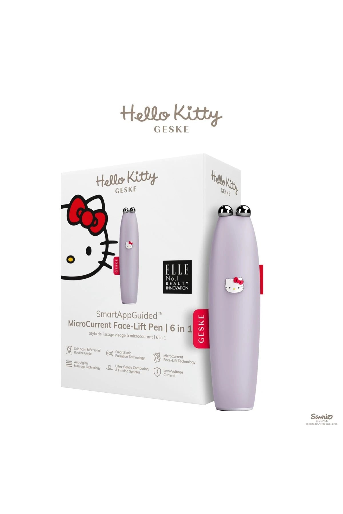Geske-Hello Kitty Titreşimli Mikro Akım Yüz Sıkılaştırıcı Akıllı Kalem | Microcurrent Face Lift Pen-Cilt Bakım Aletleri-1-Milagron.com