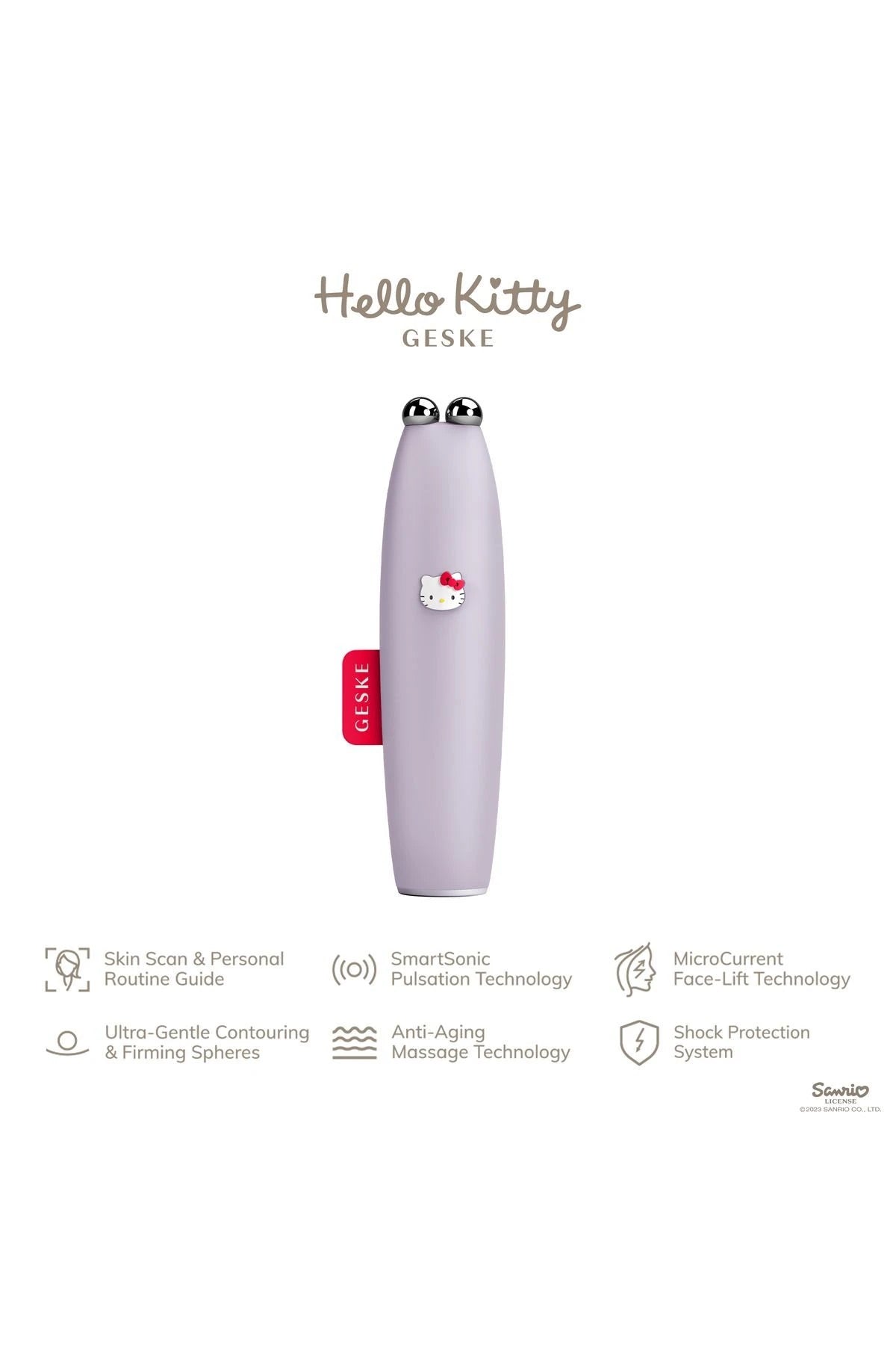 Geske-Hello Kitty Titreşimli Mikro Akım Yüz Sıkılaştırıcı Akıllı Kalem | Microcurrent Face Lift Pen-Cilt Bakım Aletleri-2-Milagron.com