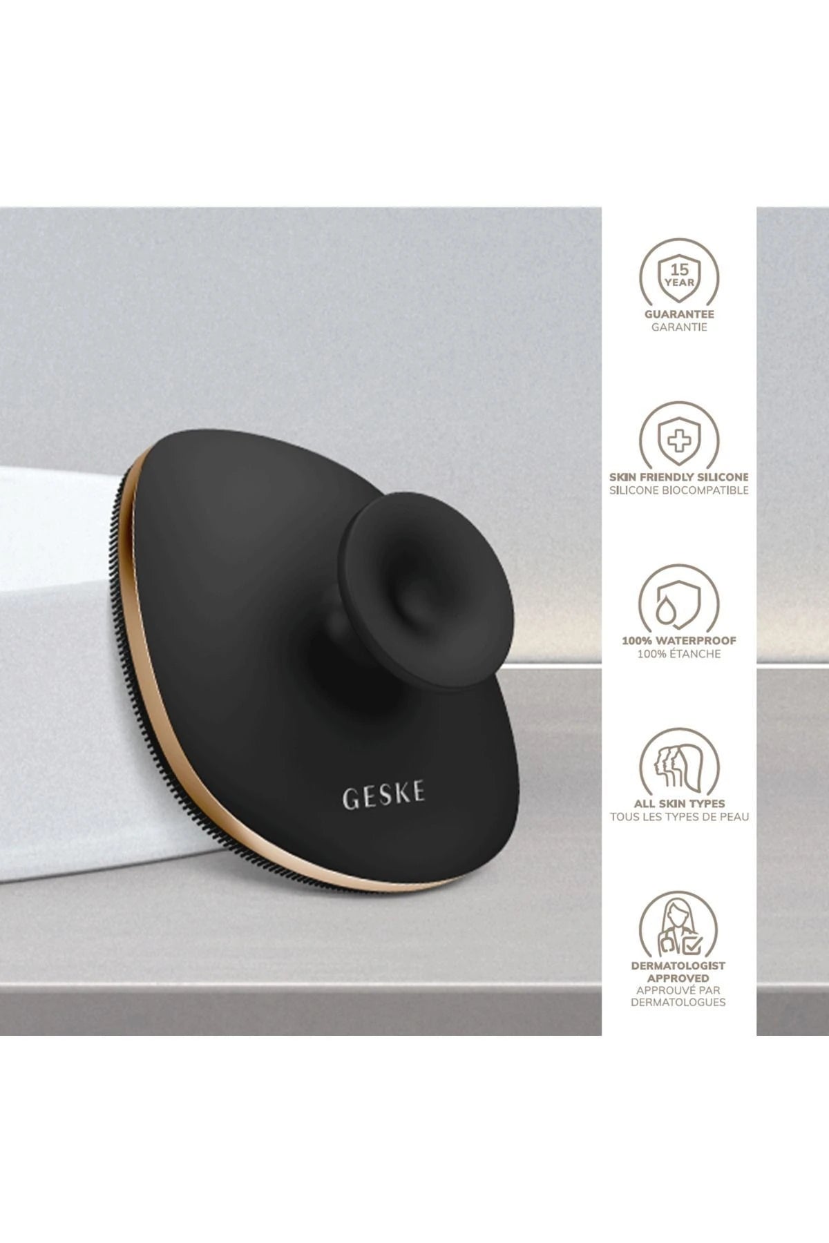 Geske-Metal Detaylı Yumuşak Silikonlu Vücut Temizleme Fırçası | Body Brush-Vücut Temizleyici-24-Milagron.com