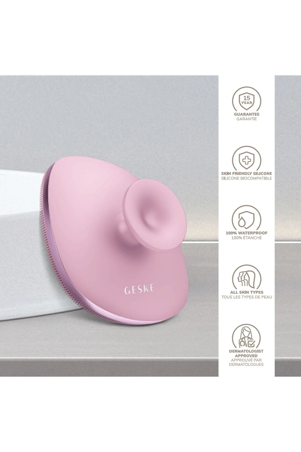 Geske-Metal Detaylı Yumuşak Silikonlu Vücut Temizleme Fırçası | Body Brush-Vücut Temizleyici-31-Milagron.com