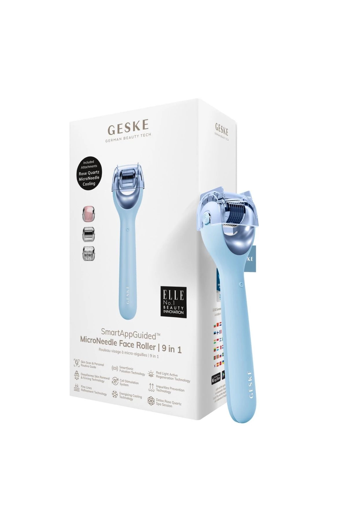 Geske-Mikro İğneli, Buz Başlığı, Pembe Kuvars Başlıklı Dermaroller Cihaz | Micro Needle Face Roller-Cilt Bakım Aletleri-39-Milagron.com