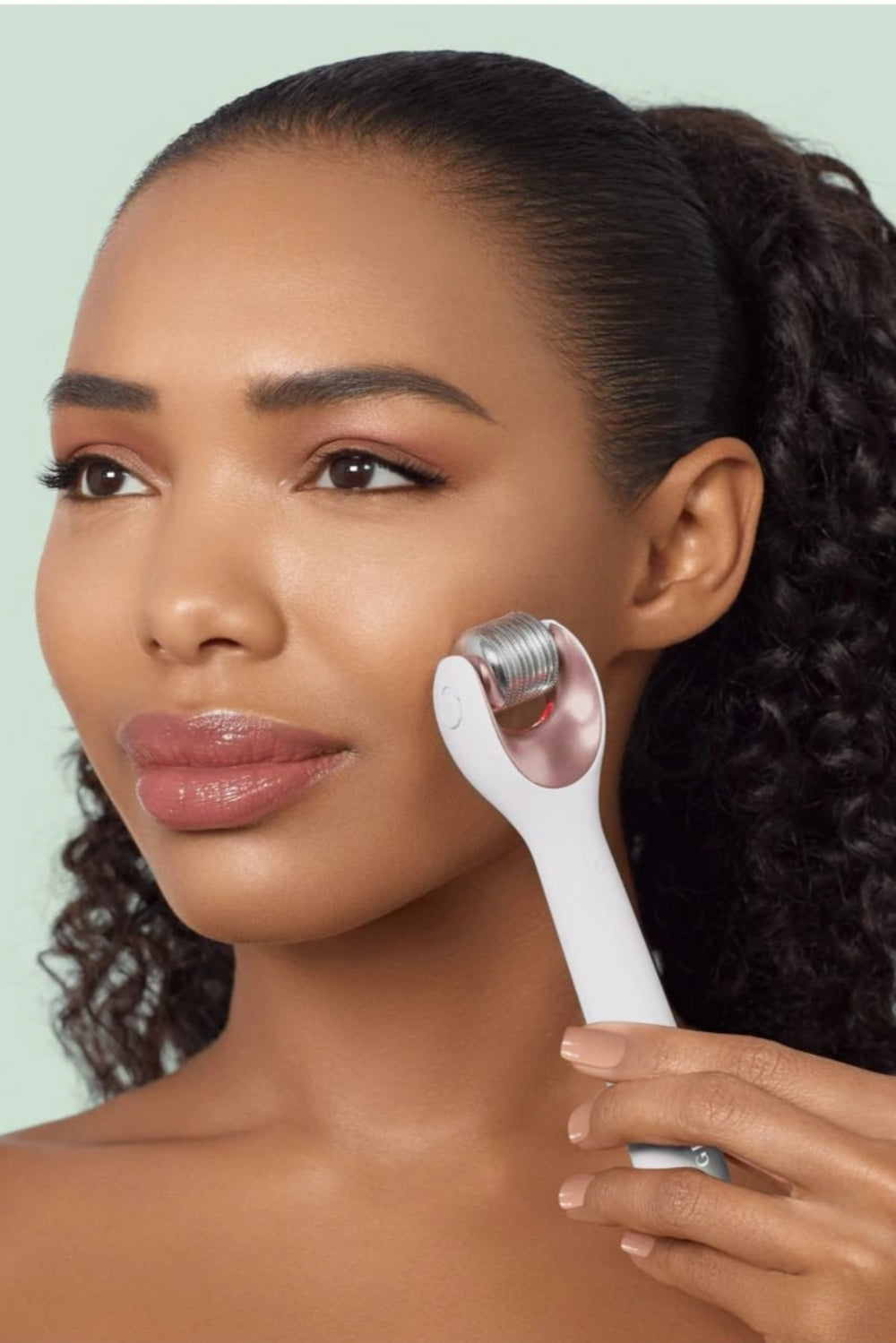 Geske-Mikro İğneli, Buz Başlığı, Pembe Kuvars Başlıklı Dermaroller Cihaz | Micro Needle Face Roller-Cilt Bakım Aletleri-4-Milagron.com