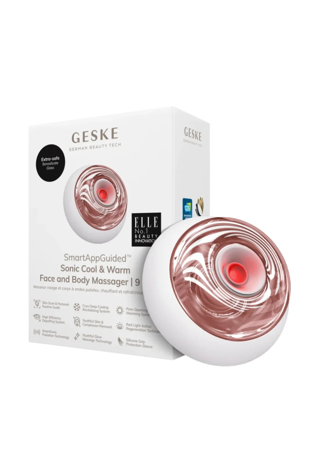 Geske-Titreşimli Kırmızı Led Terapili Sıcak Ve Soğuk Yüz Ve Vücut Masaj Aleti | Sonic Cool & Warm Face And Body Massager -Cilt Bakım Aletleri-12-Milagron.com