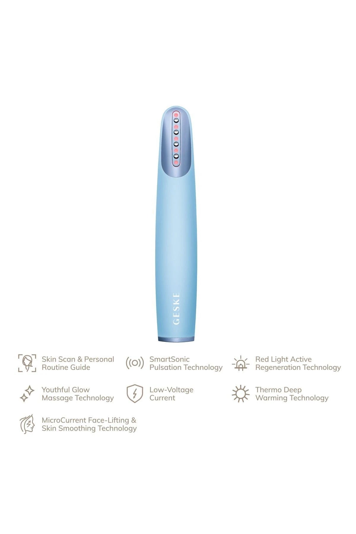 Geske-Titreşimli Kırmızı Led Terapili Sıkılaştırıcı Yüz Bakım Cihazı | Skin Firming Wand-Cilt Bakım Aletleri-16-Milagron.com