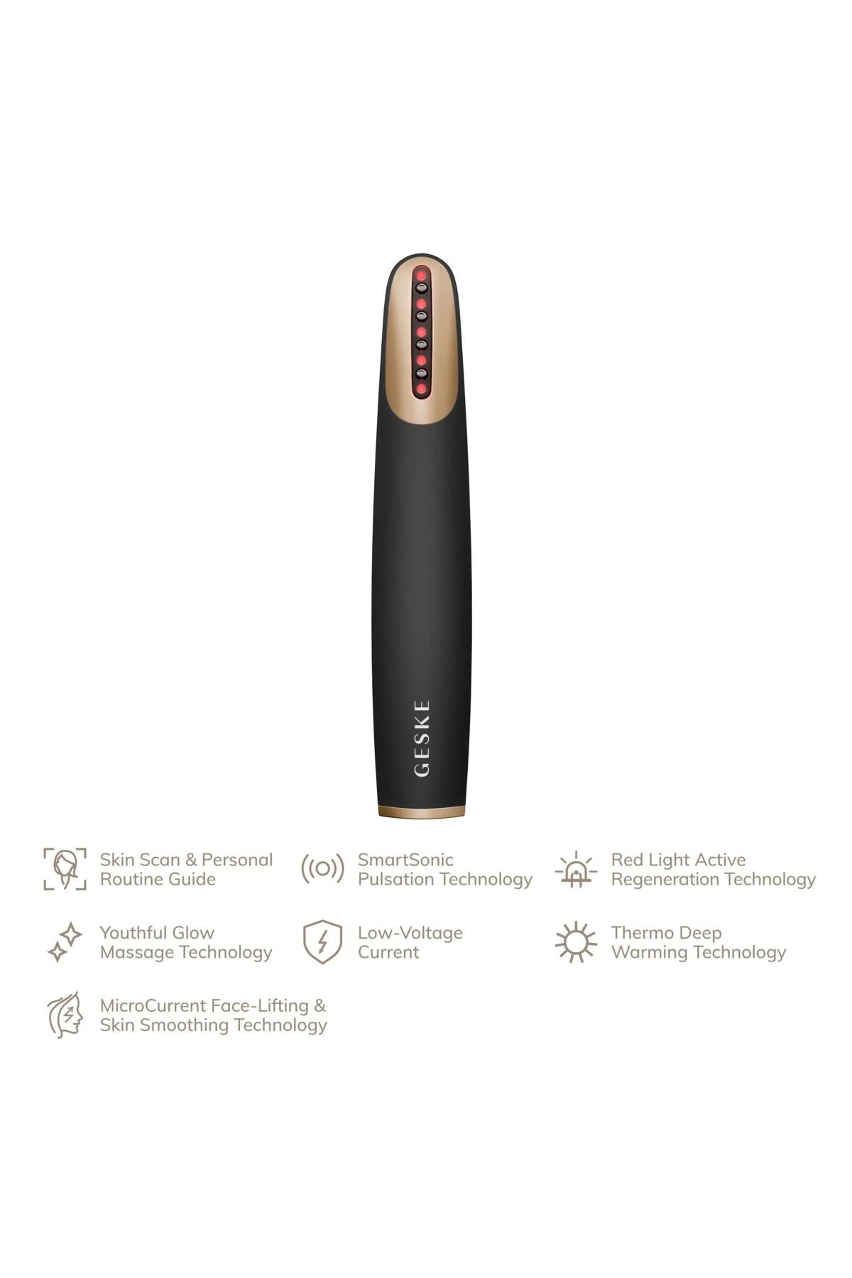 Geske-Titreşimli Kırmızı Led Terapili Sıkılaştırıcı Yüz Bakım Cihazı | Skin Firming Wand-Cilt Bakım Aletleri-2-Milagron.com