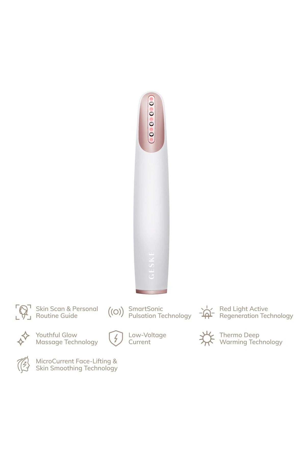 Geske-Titreşimli Kırmızı Led Terapili Sıkılaştırıcı Yüz Bakım Cihazı | Skin Firming Wand-Cilt Bakım Aletleri-30-Milagron.com