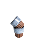 Orin Stoneware Bardak – Terracotta & Mavi & Beyaz - 7