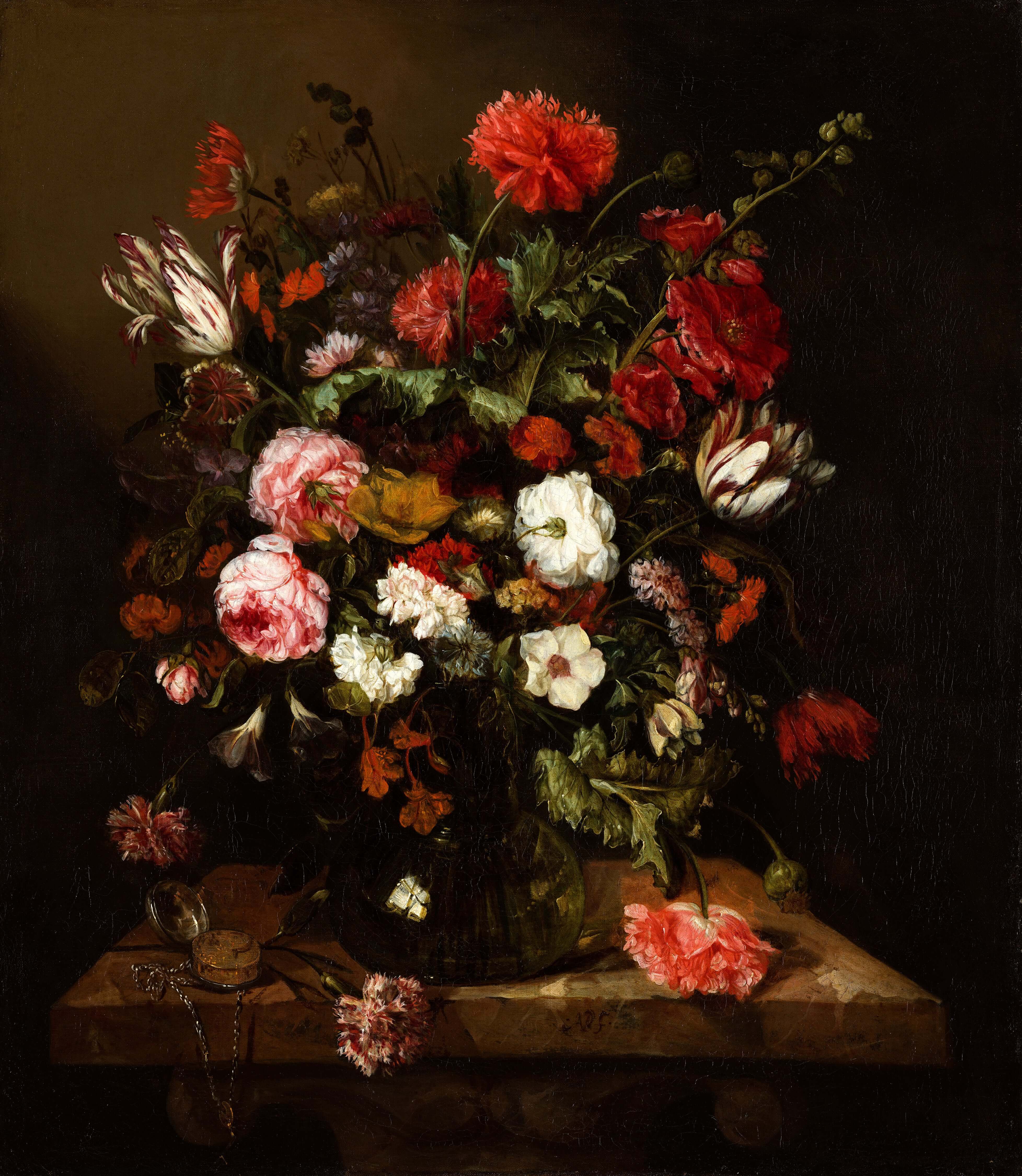 Abraham Van Beijeren - Saatli Çiçek Natürmortu