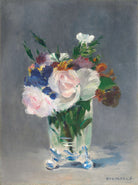 Édouard Manet - Kristal Vazoda Çiçekler