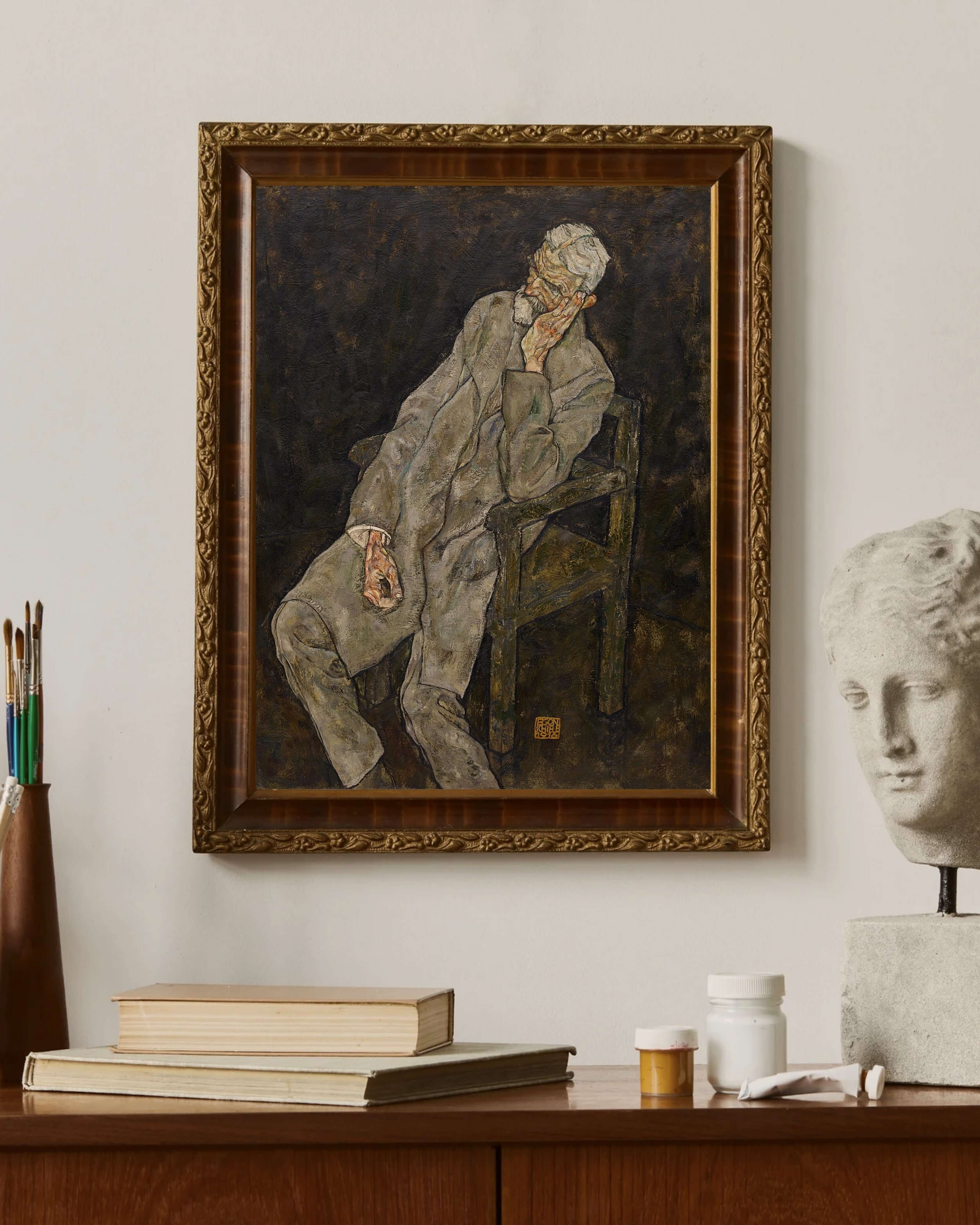Egon Schiele - Yaşlı Bir Adamın Portresi Johann Harms