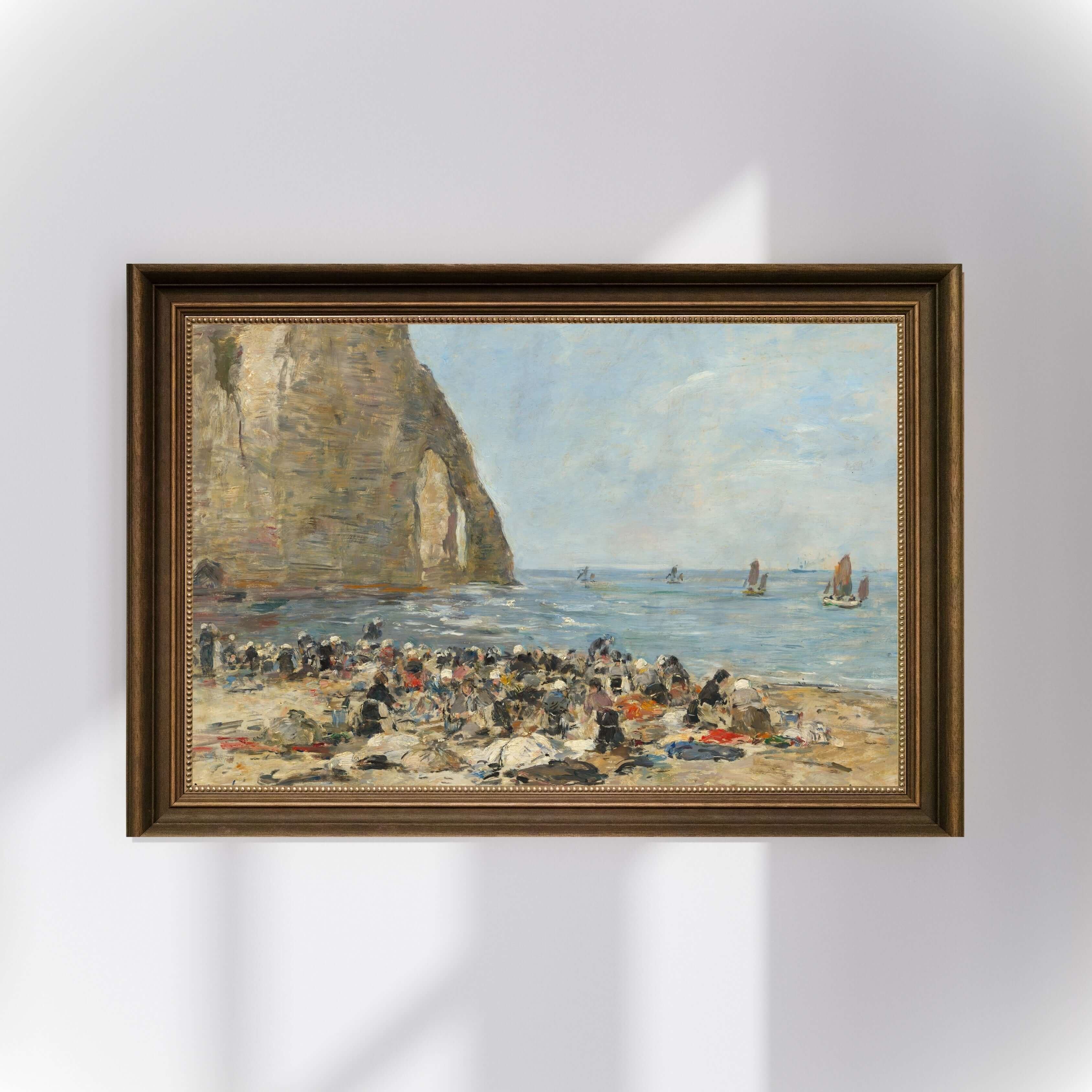Eugène Boudin - Etretat Sahilinde Çamaşır Yıkayan Kadınlar