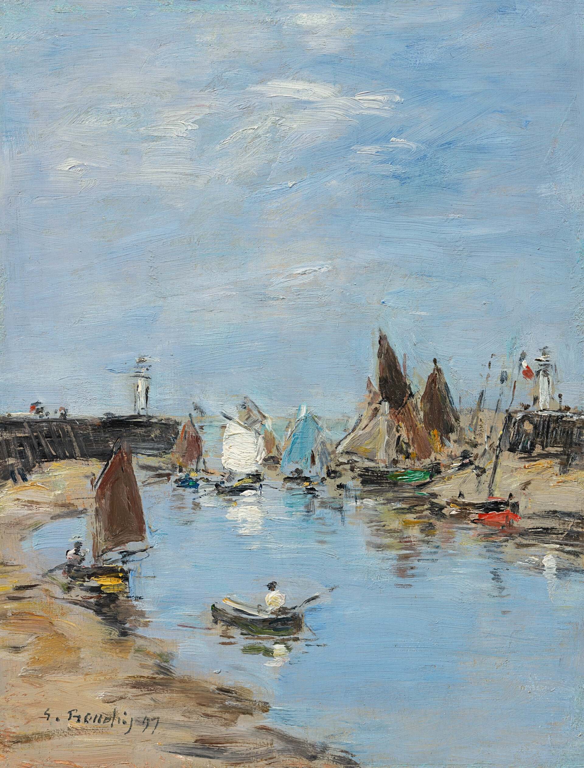 Eugène Boudin - Trouville Dalgakıranlar Alçak Gelgit