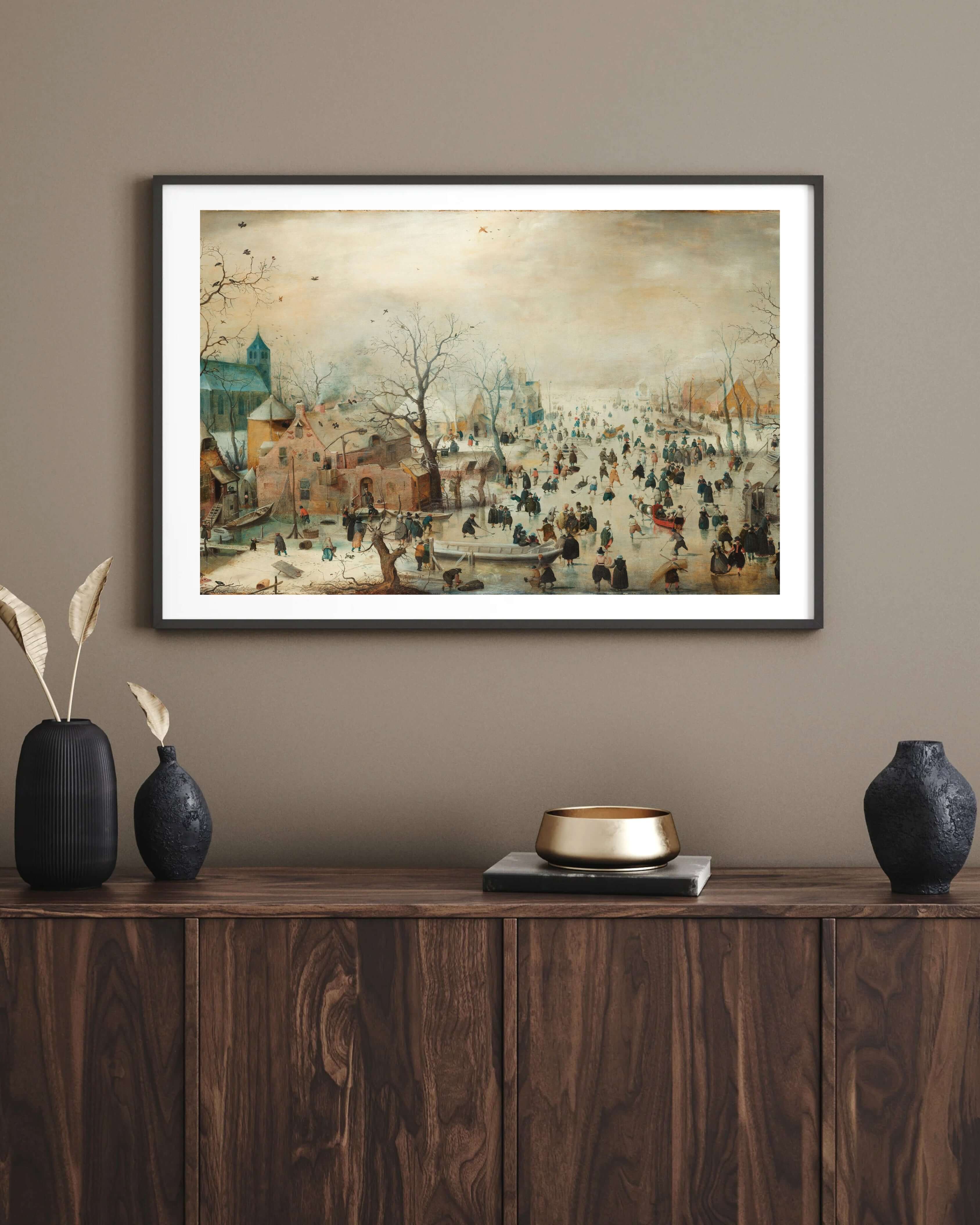 Hendrick Avercamp - Kızakçılarla Kış Manzarası