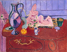 Henri Matisse - Pembe Heykel Ve Kırmızı Şifonyer Üzerinde Sürahi