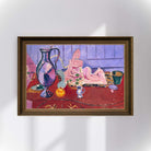 Henri Matisse - Pembe Heykel Ve Kırmızı Şifonyer Üzerinde Sürahi