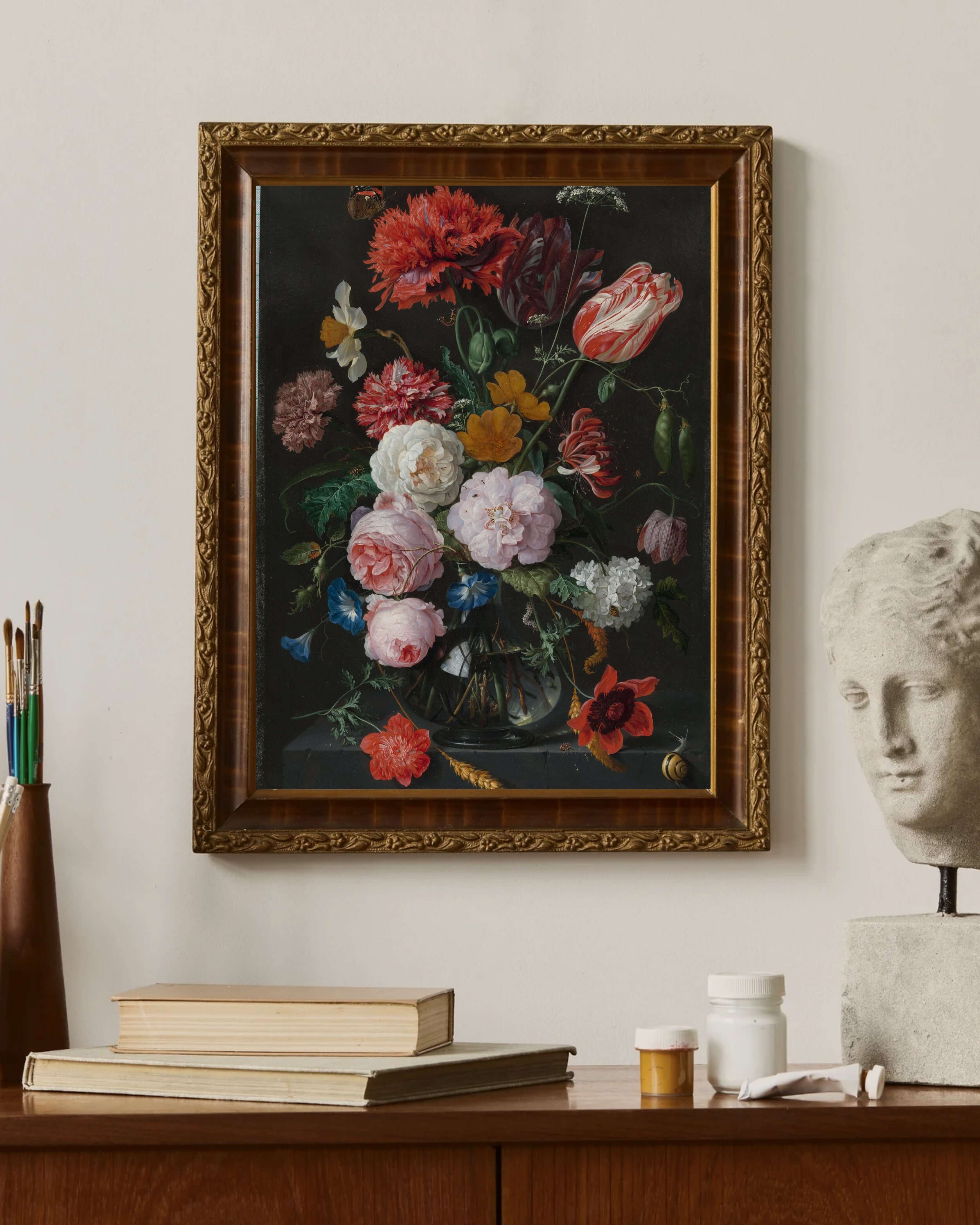 Jan Davidsz. De Heem - Cam Vazoda Çiçekler
