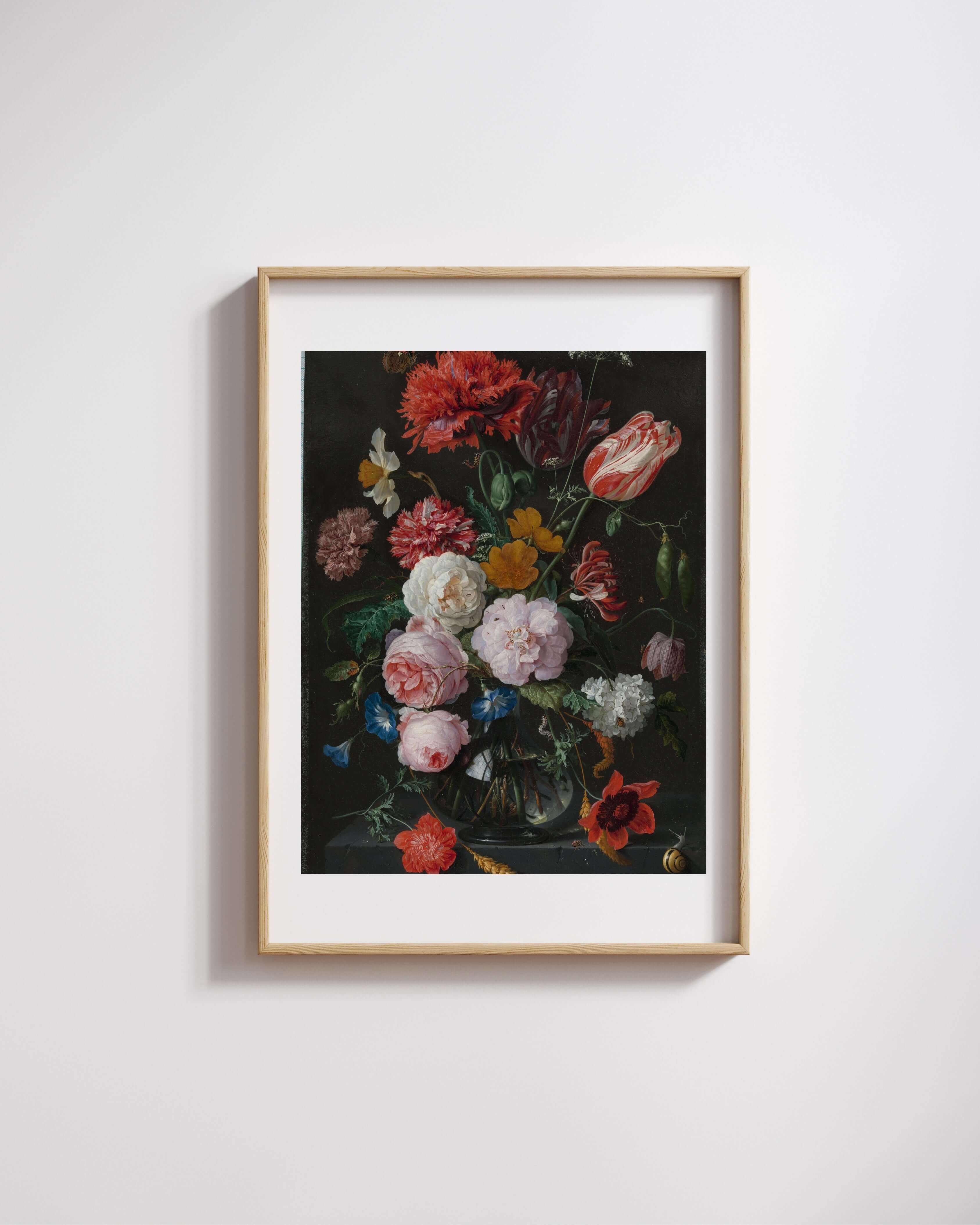 Jan Davidsz. De Heem - Cam Vazoda Çiçekler