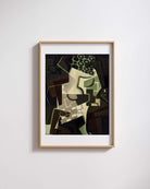 Juan Gris - Kareli Masa Örtüsü Üzerinde Meyve Tabağı