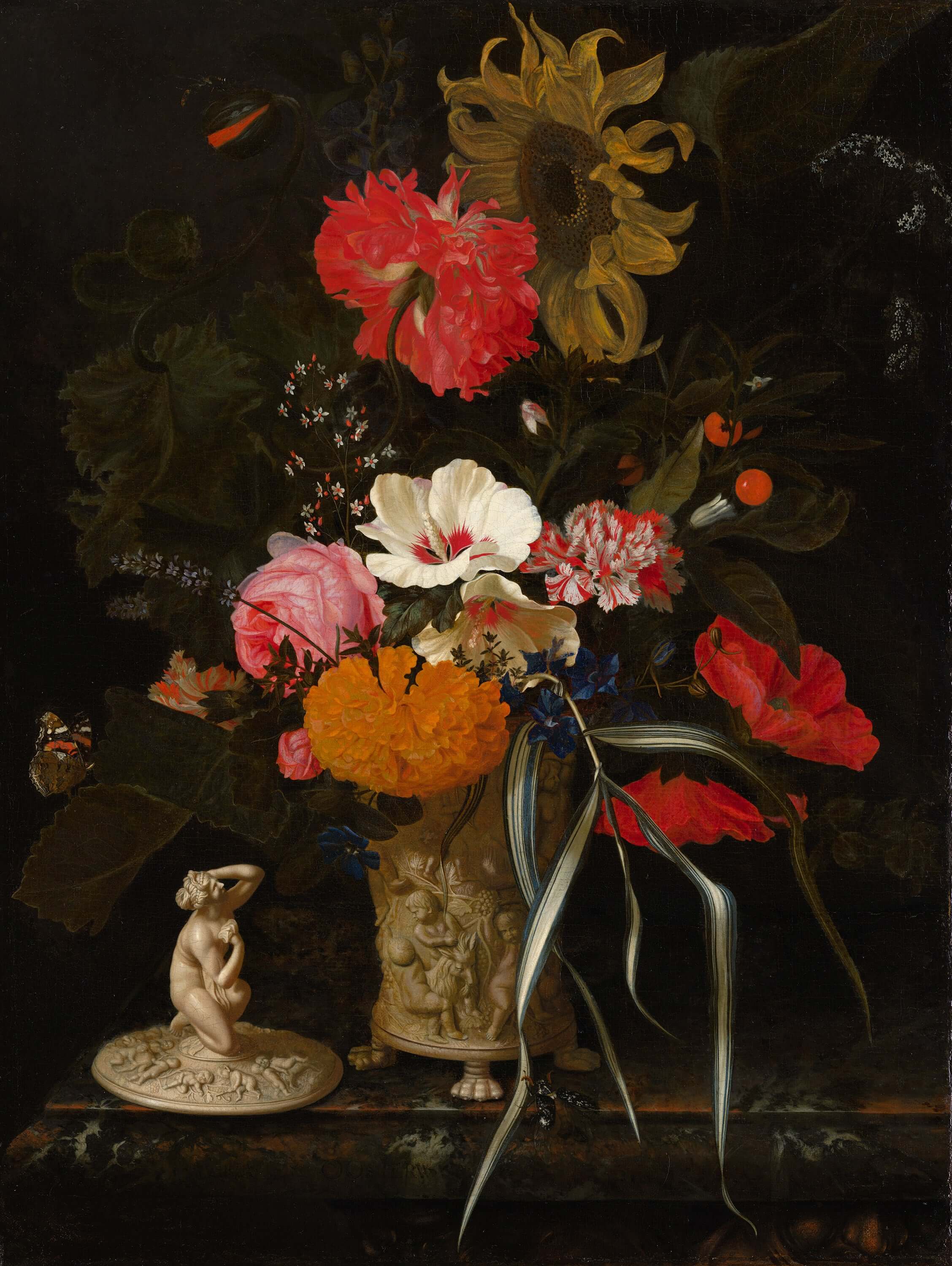 Maria Van Oosterwyck - Süslemeli Vazoda Çiçekler