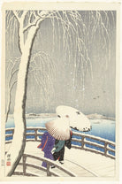 Ohara Koson - Yanagibashi’De Kar