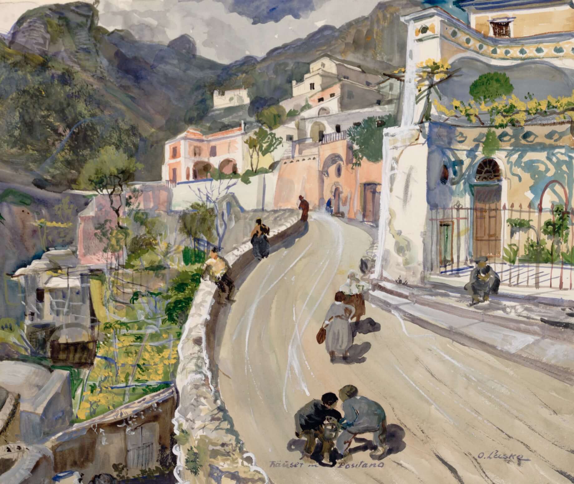 Oskar Laske - Positano Görünümü