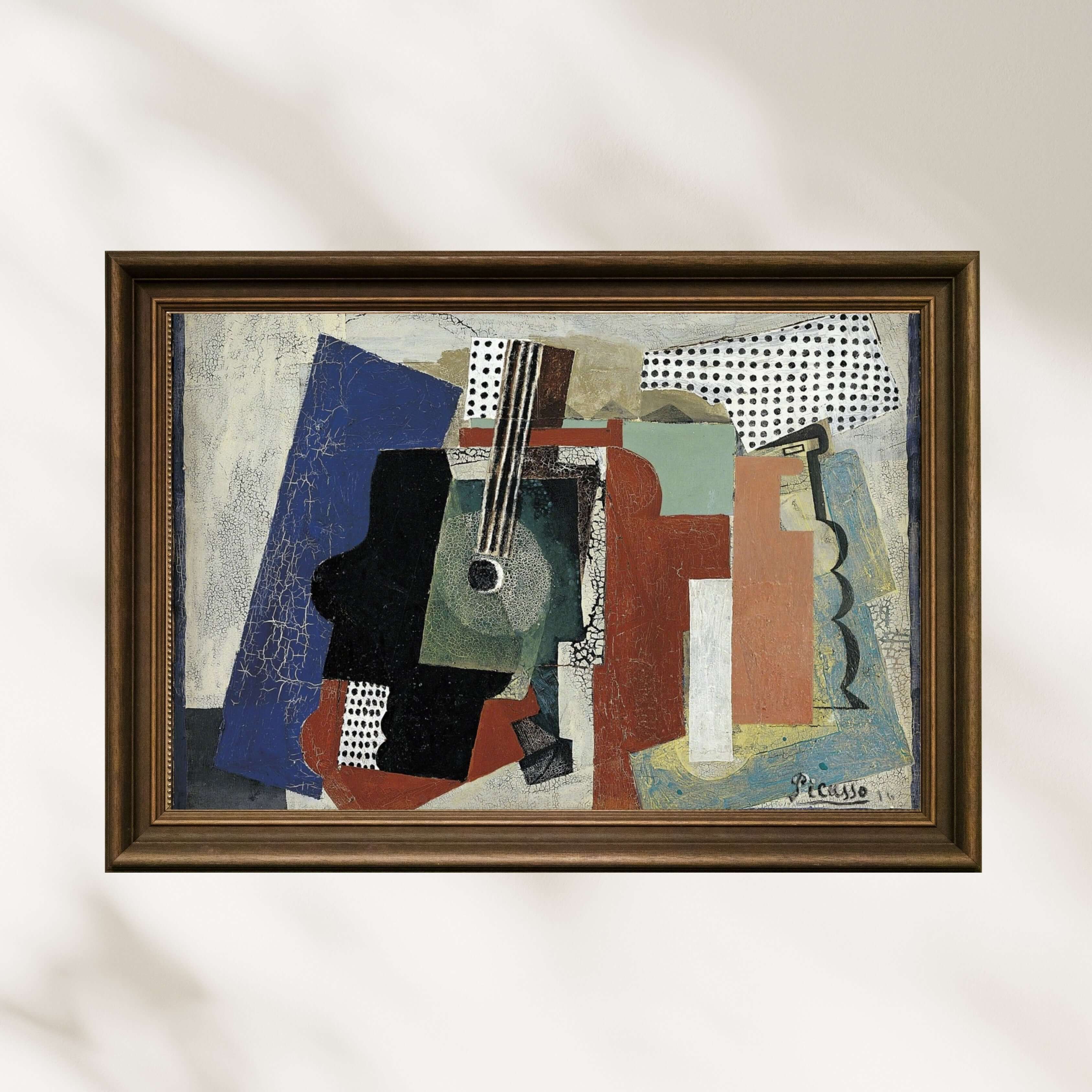 Pablo Picasso - Kapı Gitar Ve Şişelerle Natürmort