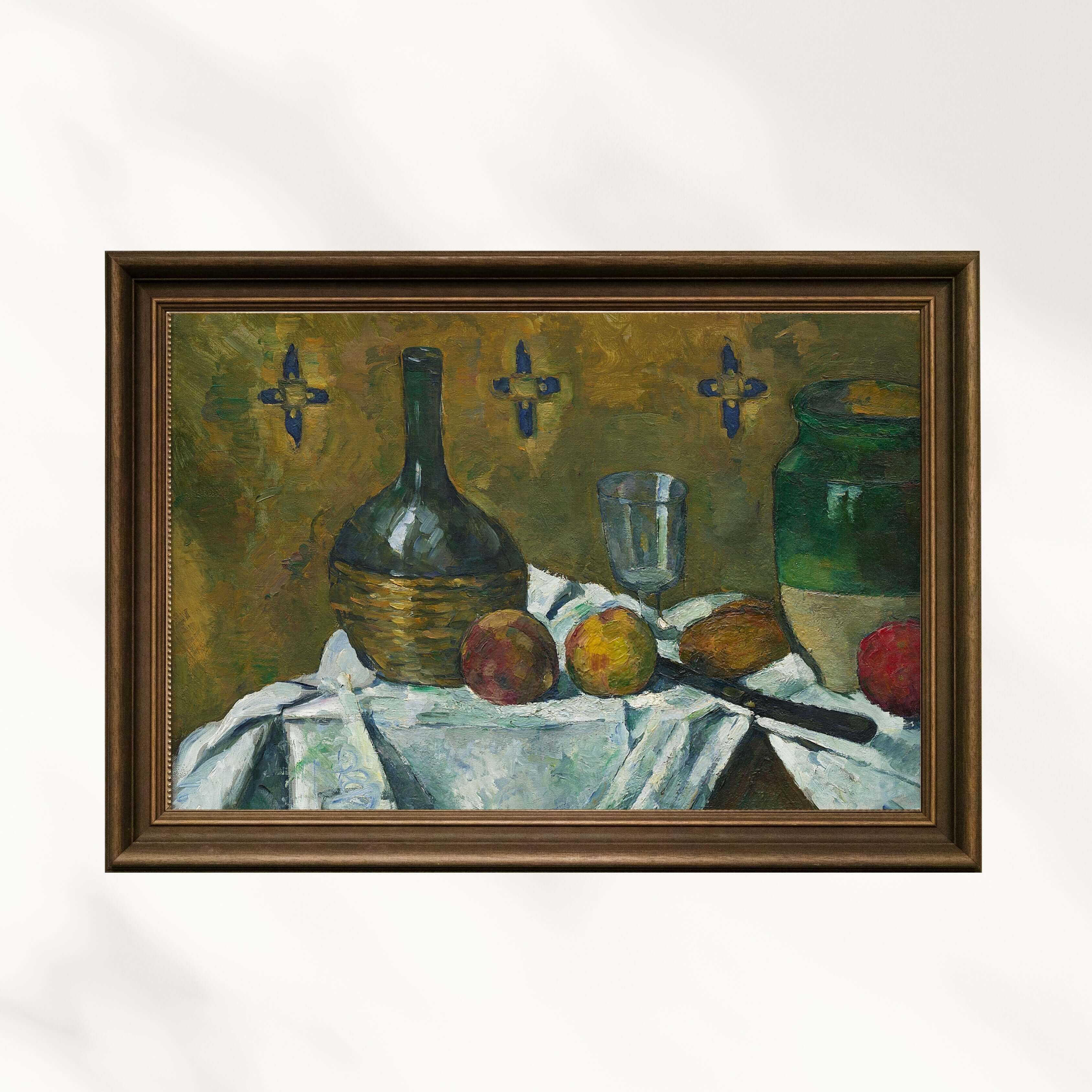 Paul Cézanne - Natürmort - Şişe Bardak Ve Sürahi