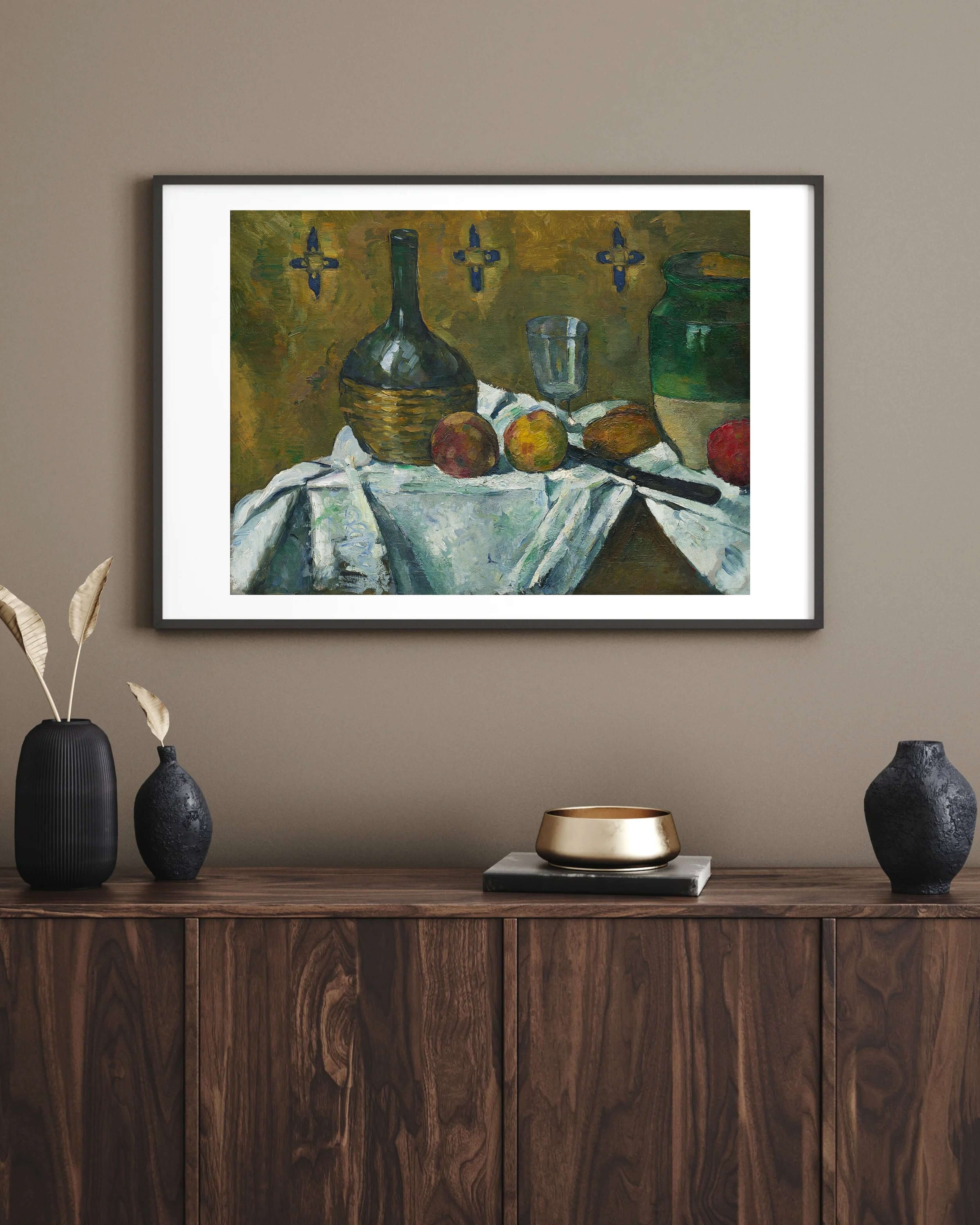 Paul Cézanne - Natürmort - Şişe Bardak Ve Sürahi