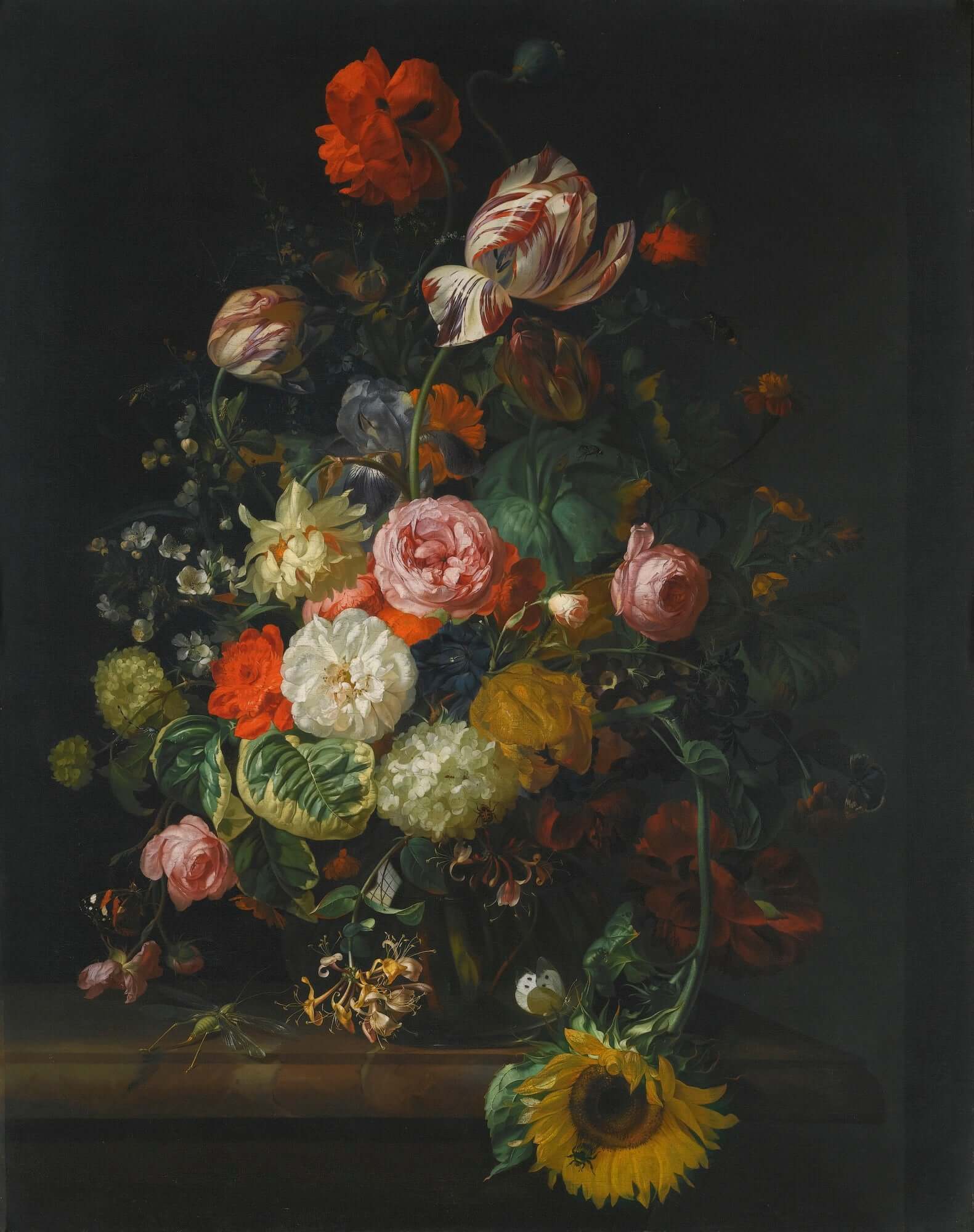 Rachel Ruysch - Çiçekli Natürmort