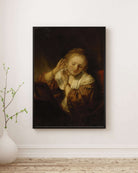 Rembrandt Van Rijn - Küpeli Genç Kadın