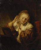 Rembrandt Van Rijn - Küpeli Genç Kadın