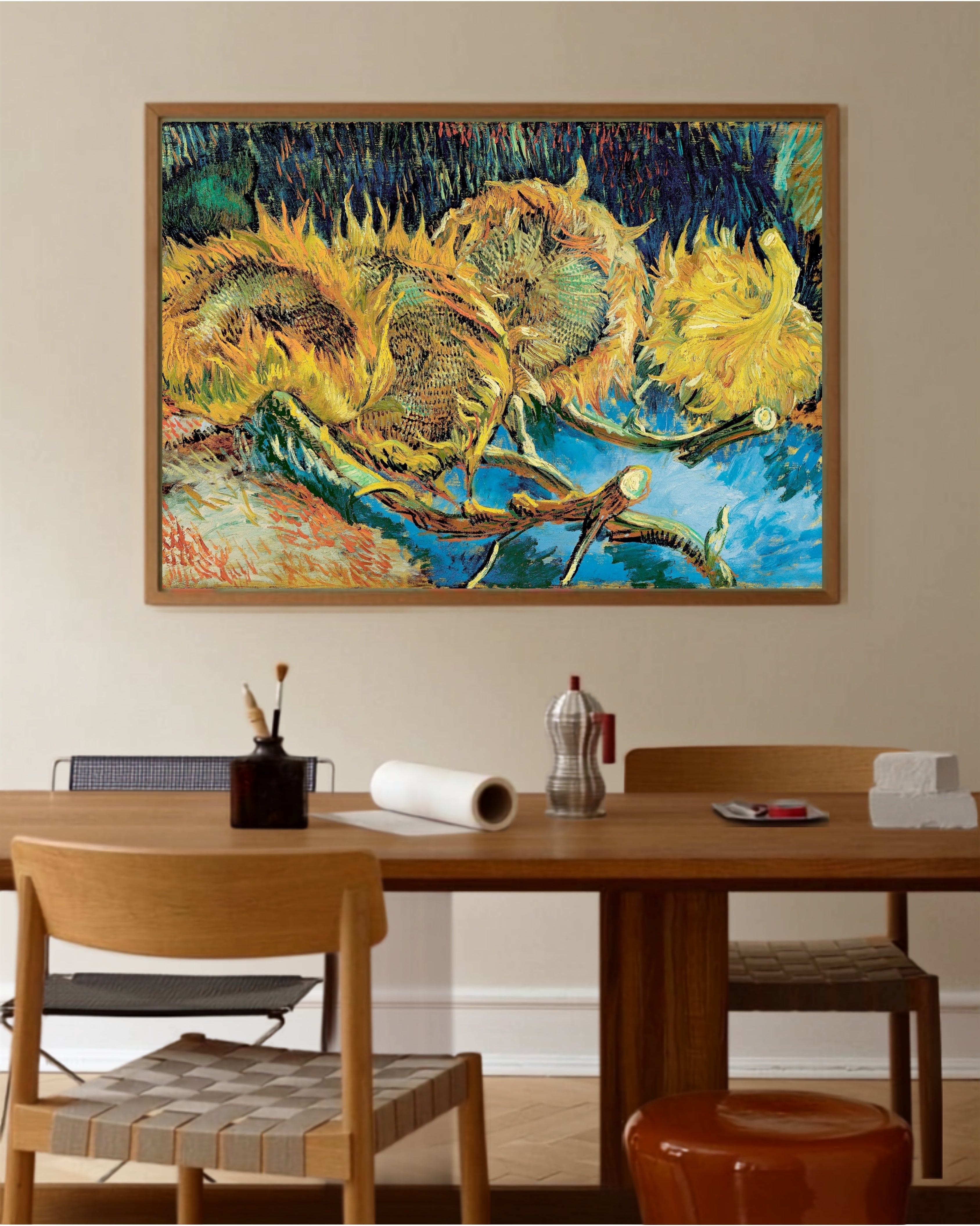 Vincent Van Gogh - Tohuma Dönmüş Dört Ayçiçeği