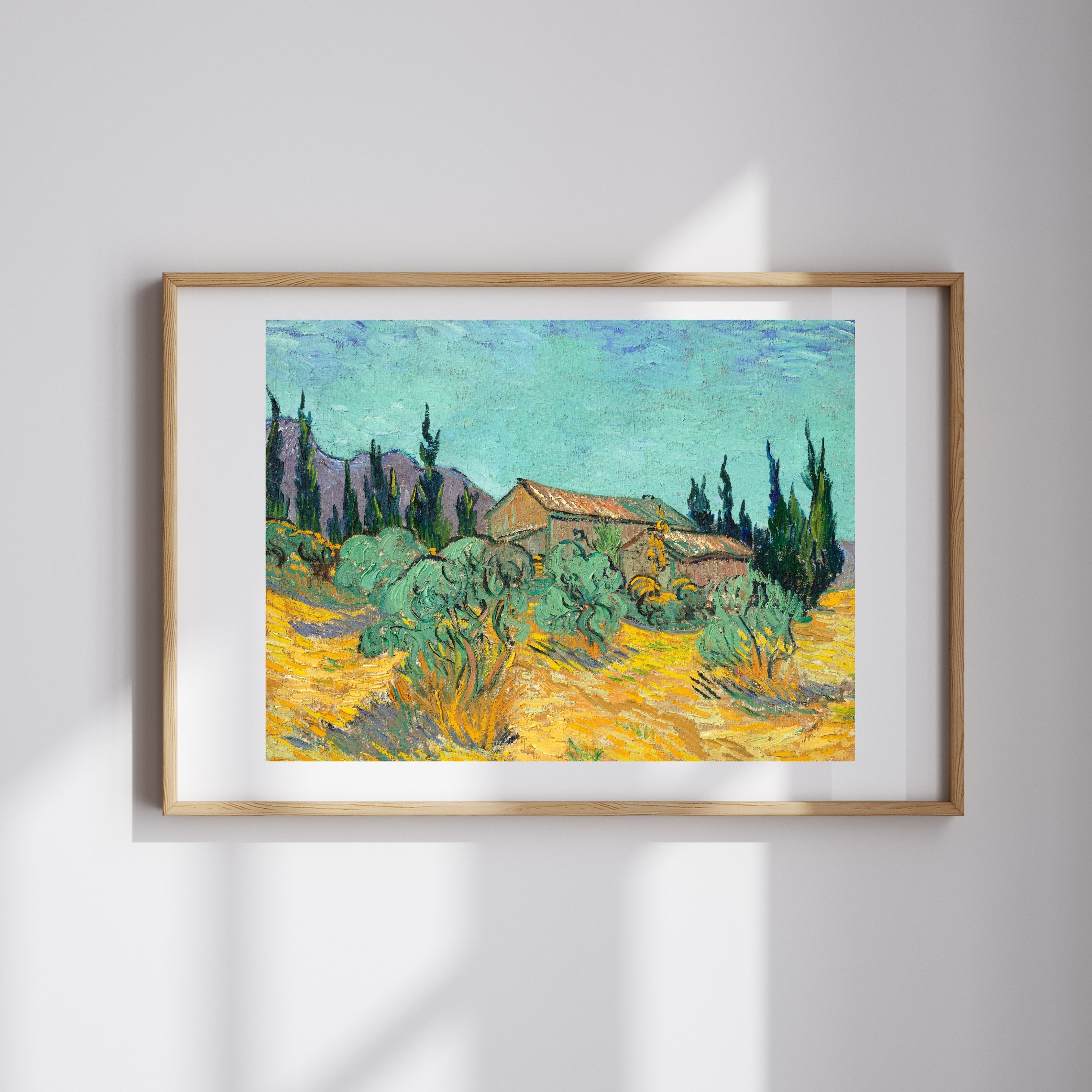 Vincent Van Gogh - Zeytin Ve Servi Ağaçları Arasında Ahşap Kulübeler