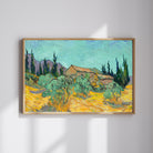 Vincent Van Gogh - Zeytin Ve Servi Ağaçları Arasında Ahşap Kulübeler