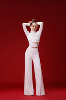 Gira Official-Beyaz Payetli Bel Detaylı Tulum-Tulum-1-Milagron.com