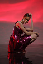 Gira Official-Bordo Payetli Mini Elbise-Elbise-5-Milagron.com