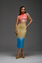 Gira Official-Degrade Renk Geçişli Payetli Midi Elbise-Elbise-1-Milagron.com