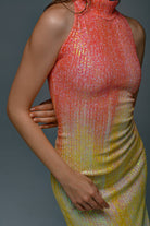 Gira Official-Degrade Renk Geçişli Payetli Midi Elbise-Elbise-10-Milagron.com