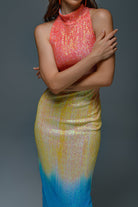 Gira Official-Degrade Renk Geçişli Payetli Midi Elbise-Elbise-11-Milagron.com