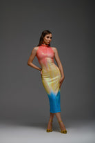 Gira Official-Degrade Renk Geçişli Payetli Midi Elbise-Elbise-2-Milagron.com