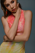 Gira Official-Degrade Renk Geçişli Payetli Midi Elbise-Elbise-4-Milagron.com