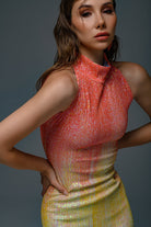 Gira Official-Degrade Renk Geçişli Payetli Midi Elbise-Elbise-5-Milagron.com