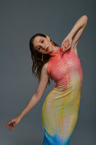 Gira Official-Degrade Renk Geçişli Payetli Midi Elbise-Elbise-7-Milagron.com