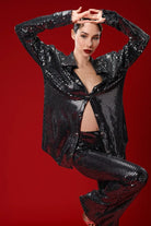 Gira Official-Gümüş Pullu Gömlek Pantolon Takım-Alt - Üst Takım-1-Milagron.com