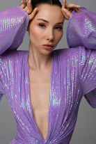 Gira Official-Lila Payetli Glenli Elbise-Elbise-4-Milagron.com