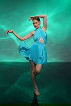 Gira Official-Mavi Çapraz Bağlama Detaylı Mini Elbise-Elbise-3-Milagron.com